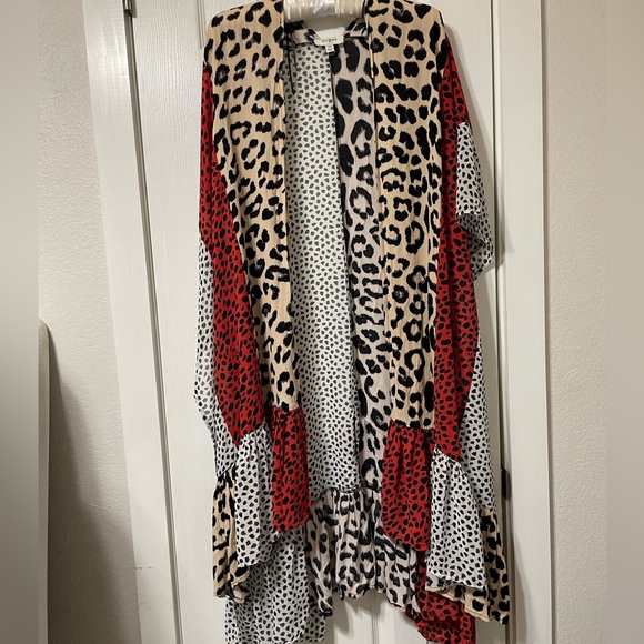 Umgee Animal Print Long Kimono - Picture 4 of 4